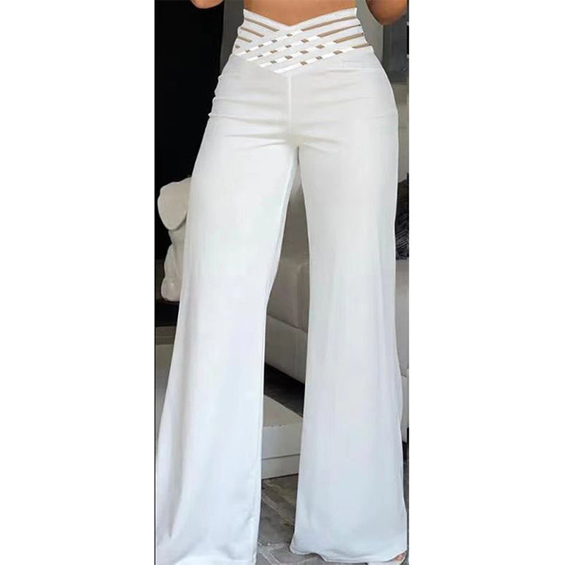 Mesh Patchwork High-Waist Pants