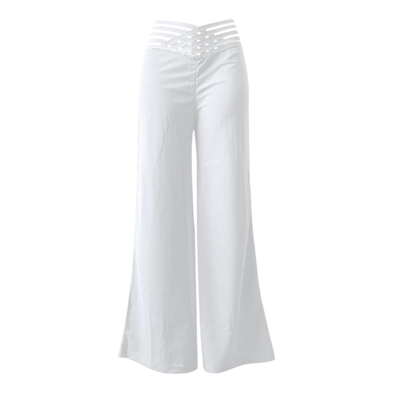 Mesh Patchwork High-Waist Pants