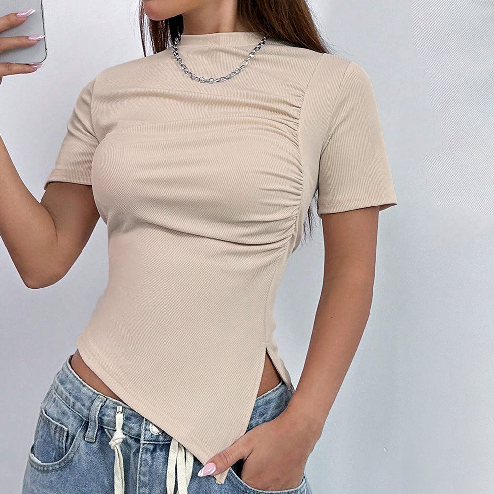 Fitted Short-Sleeve Crop Tee