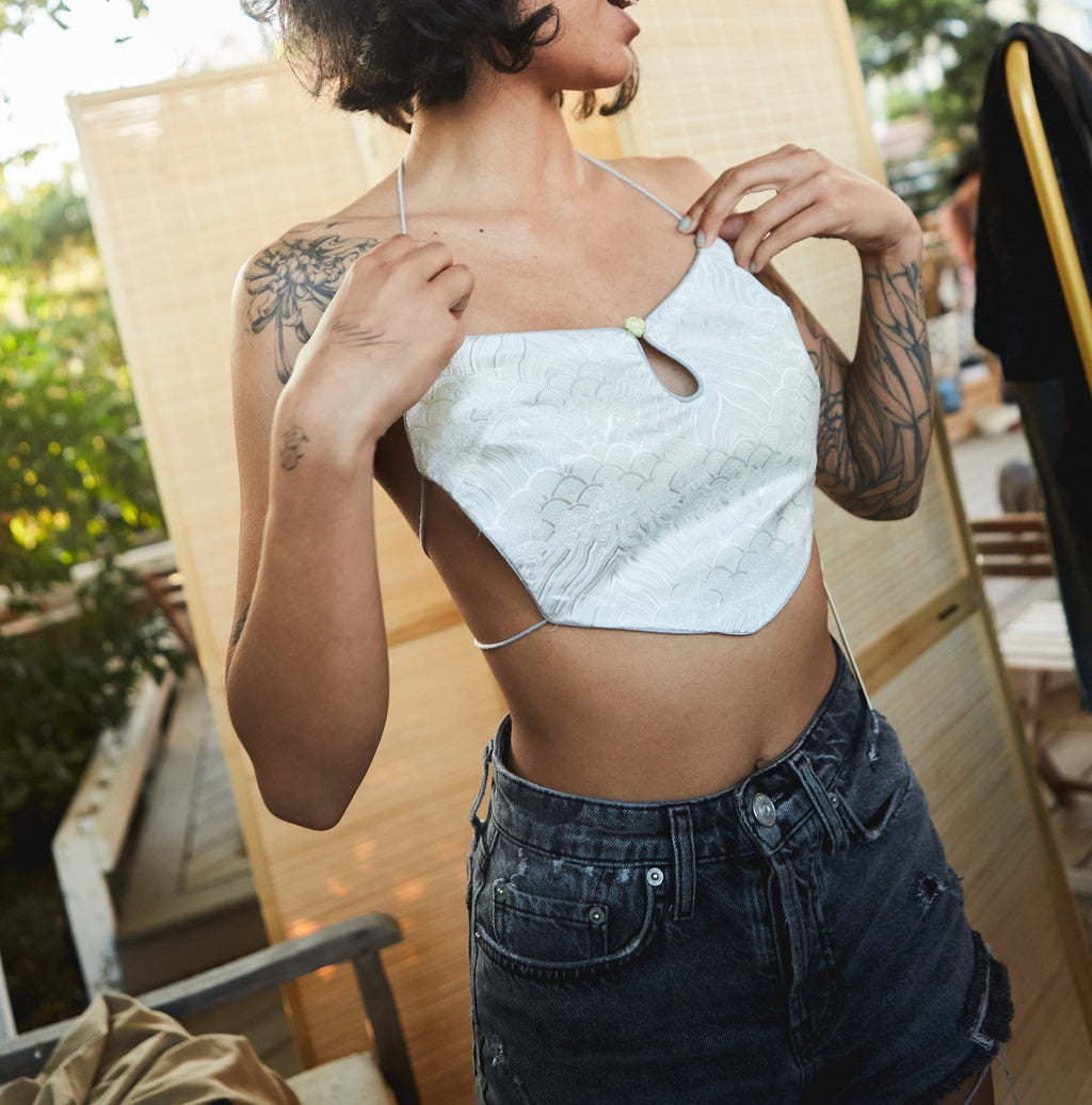 Cropped Reversible Apron Top