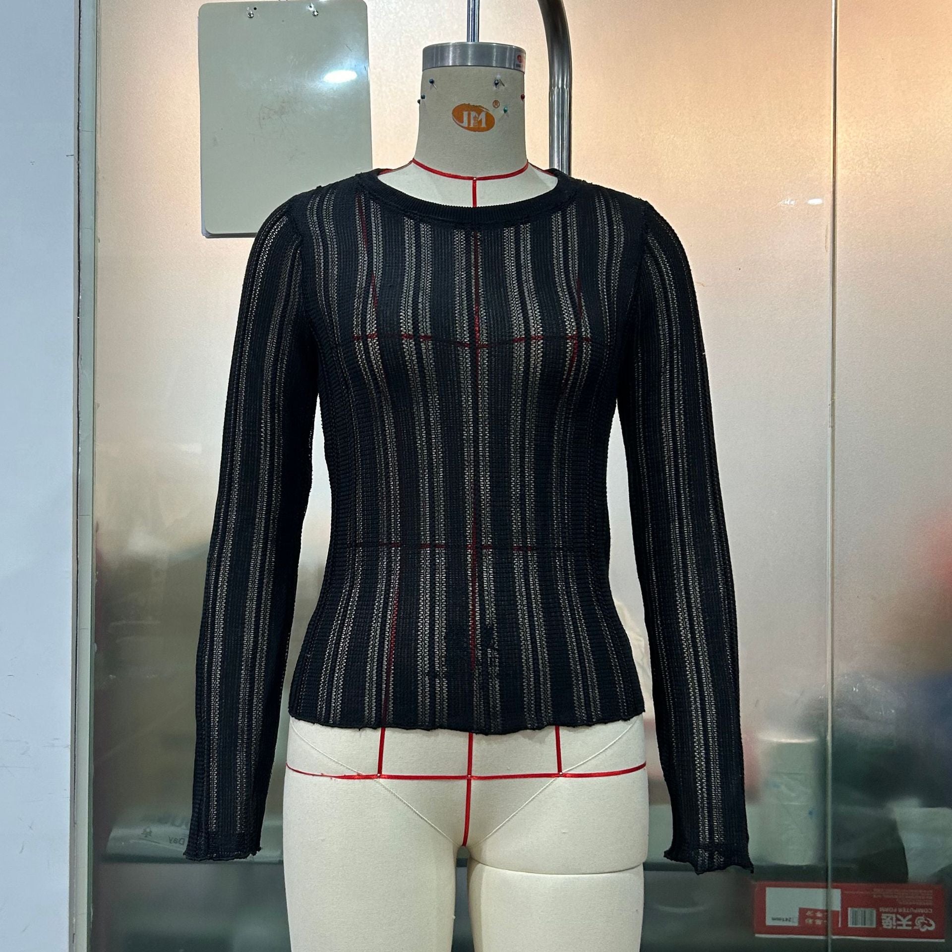 Cutout Cropped Long-Sleeve Top