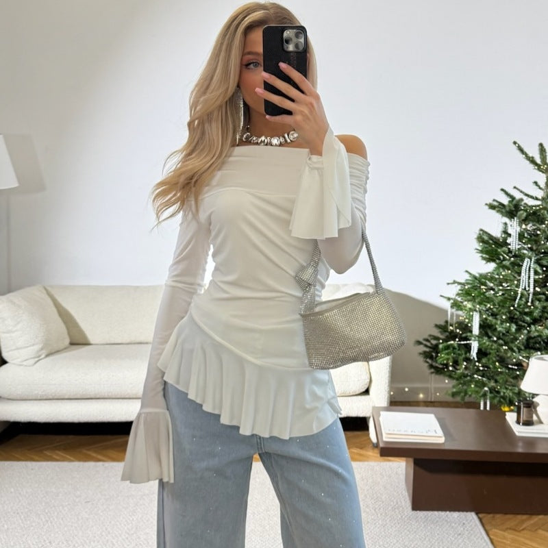 Off-Shoulder Bell-Sleeve Top