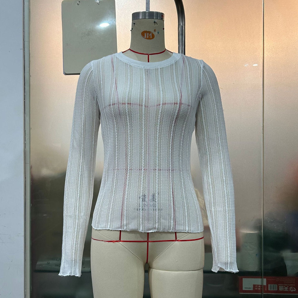 Cutout Cropped Long-Sleeve Top