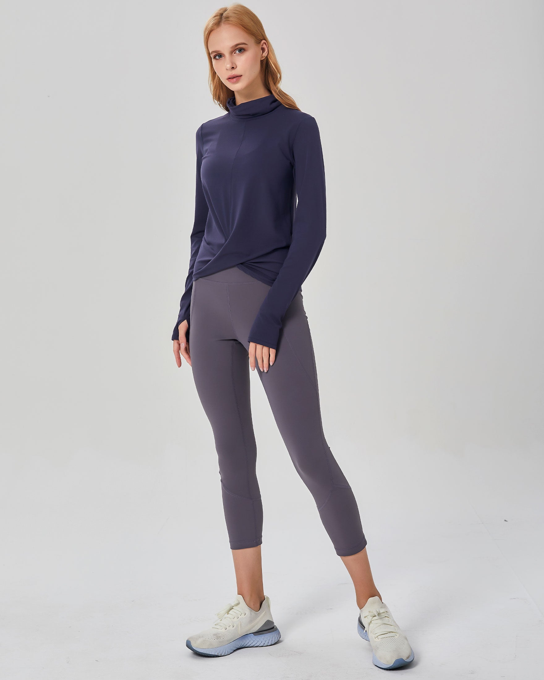 Cowl-Neck Coziplex Long-Sleeve Top