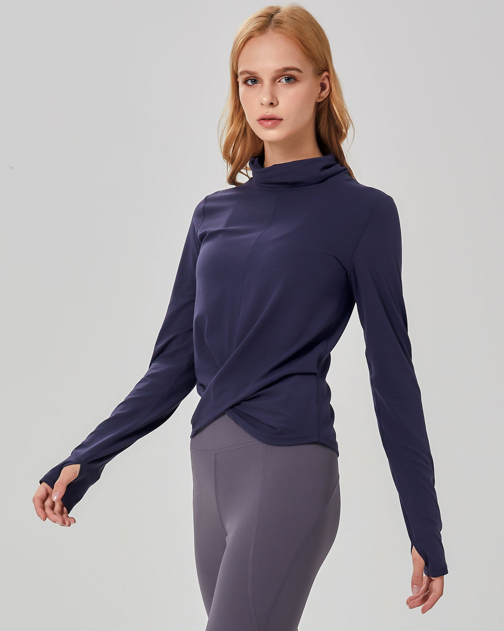 Cowl-Neck Coziplex Long-Sleeve Top