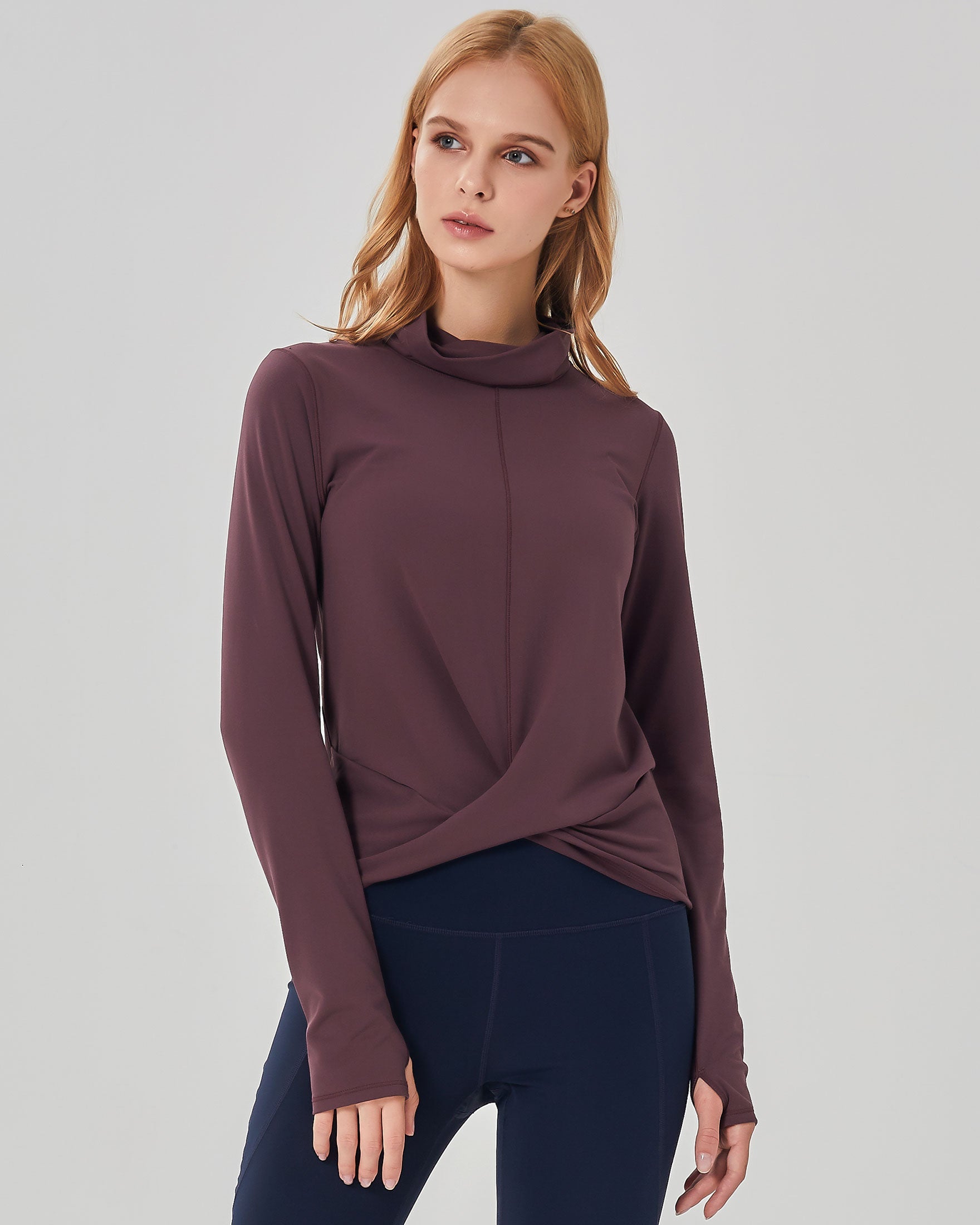 Cowl-Neck Coziplex Long-Sleeve Top