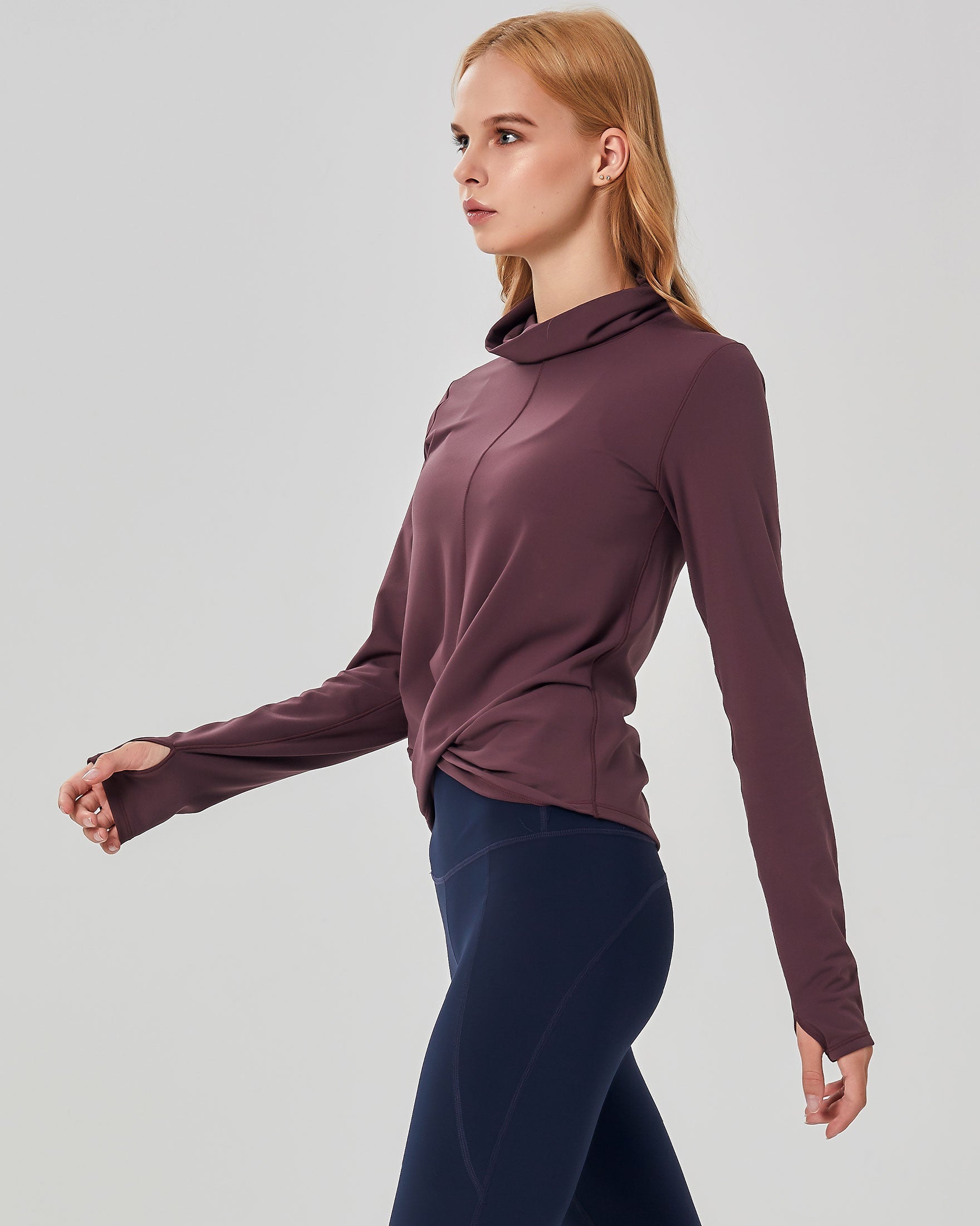 Cowl-Neck Coziplex Long-Sleeve Top