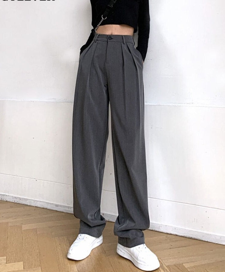 High-Waist Wide-Leg Trousers