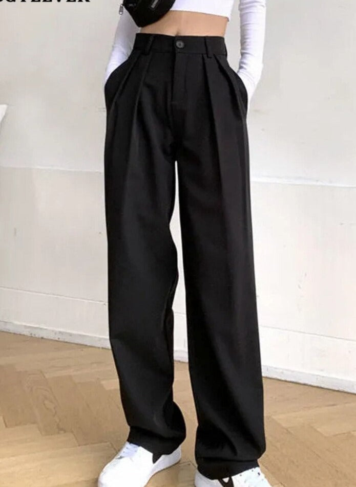 High-Waist Wide-Leg Trousers