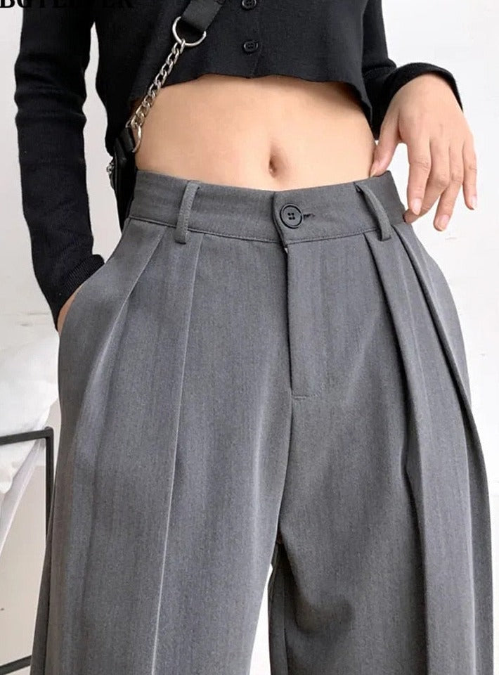 High-Waist Wide-Leg Trousers