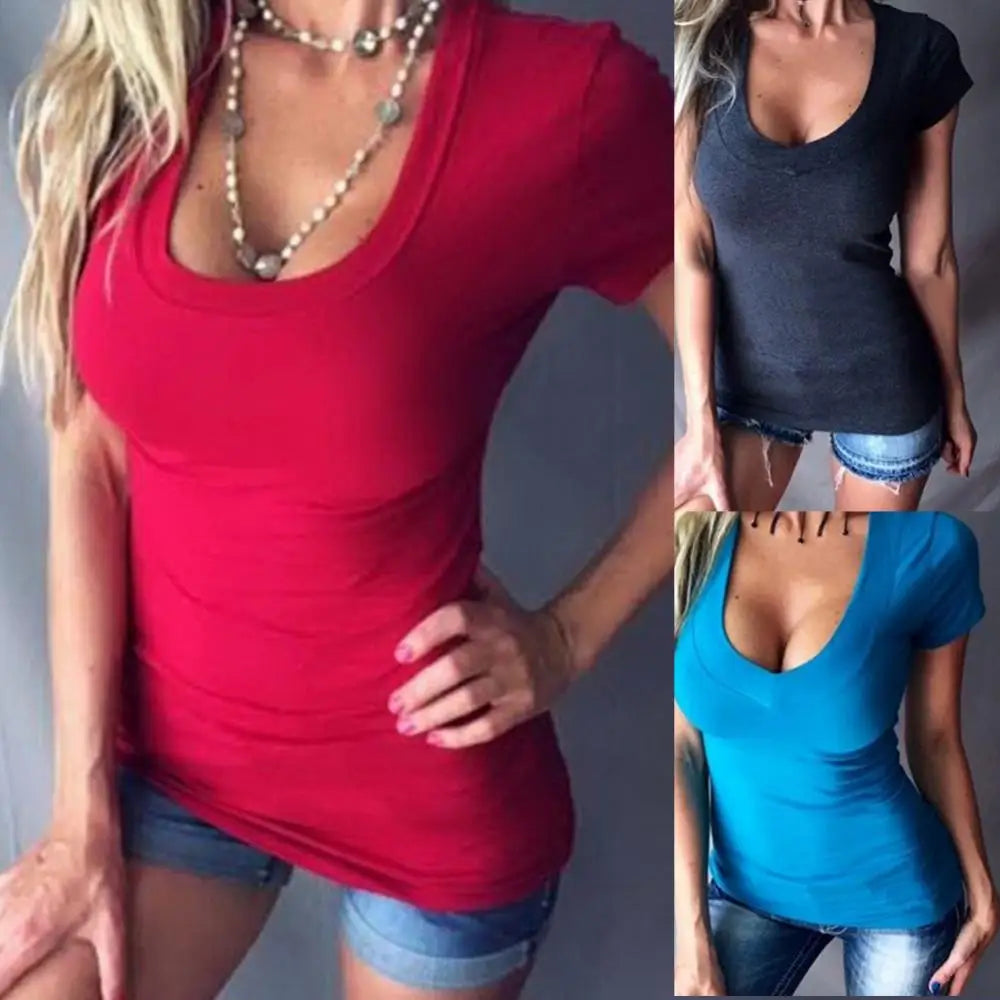 Slim-Fit Deep V Short-Sleeve Tee