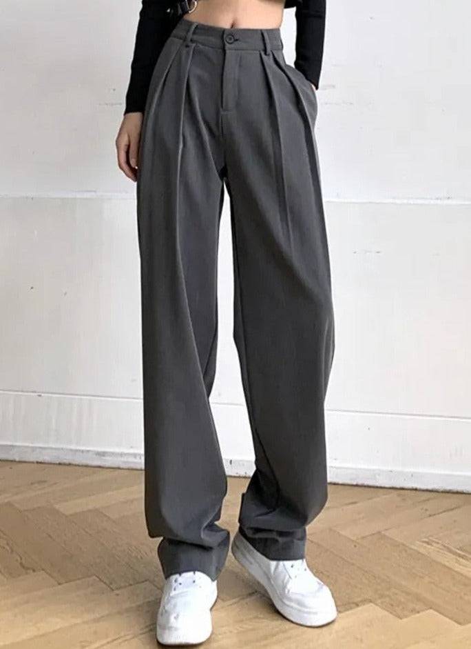 High-Waist Wide-Leg Trousers