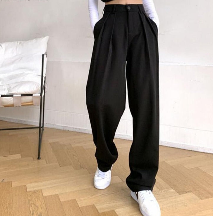 High-Waist Wide-Leg Trousers