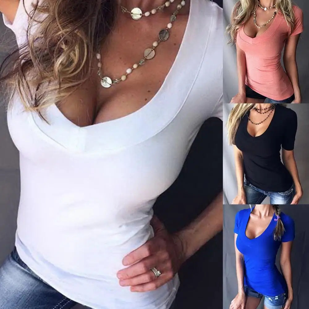 Slim-Fit Deep V Short-Sleeve Tee