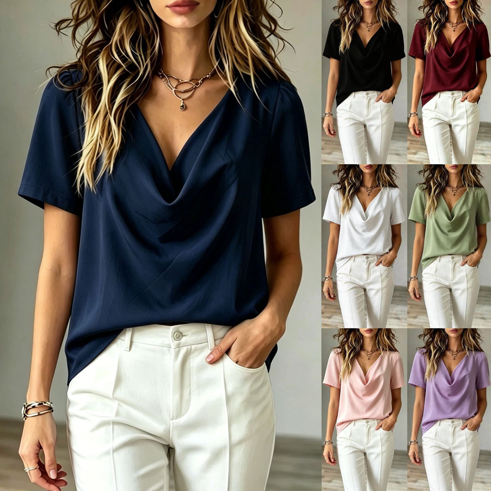 V-Neck Loose-Fit Tee