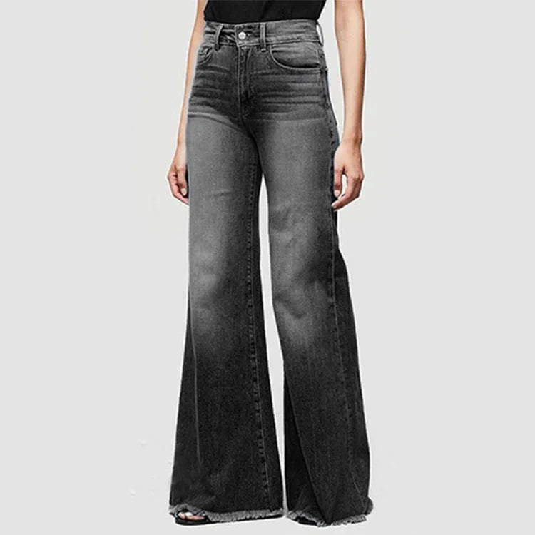 Retro Wide-Leg Straight Jeans