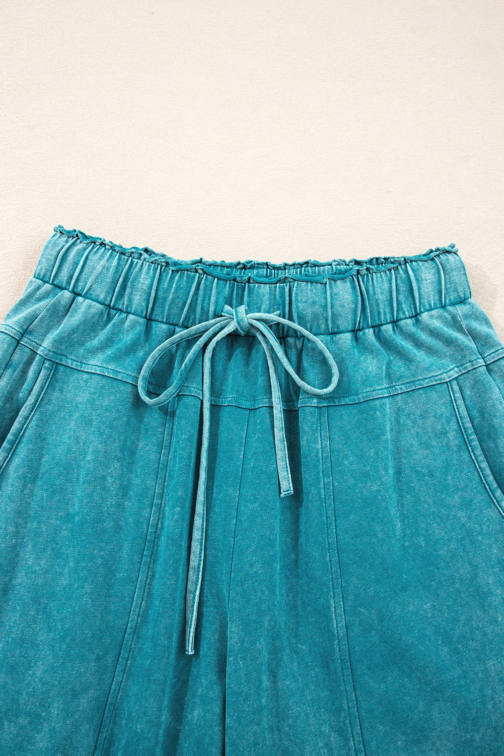 Mineral Wash Knot-Waist Pants